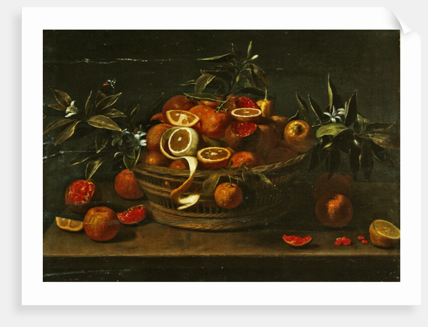 Still life with lemon, orange and pomegranate by French School