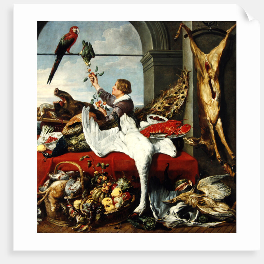 Interior of an office, or still life with game, poultry and fruit, c.1635 by Frans Snyders or Snijders