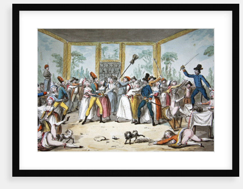 Riotous scene in a tavern during the period of the French Revolution, c.1789 by Etienne Bericourt