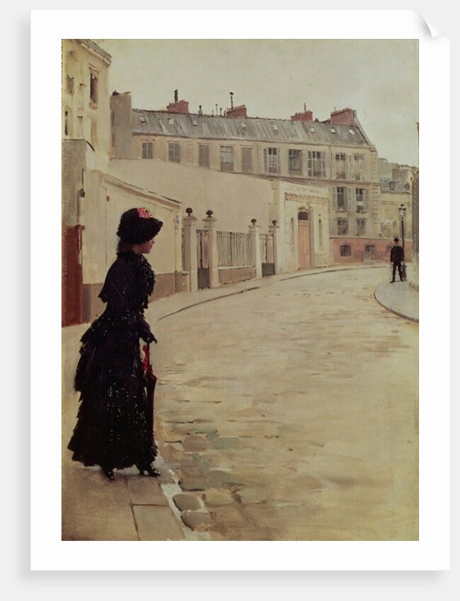 Waiting, Rue de Chateaubriand, Paris by Jean Beraud