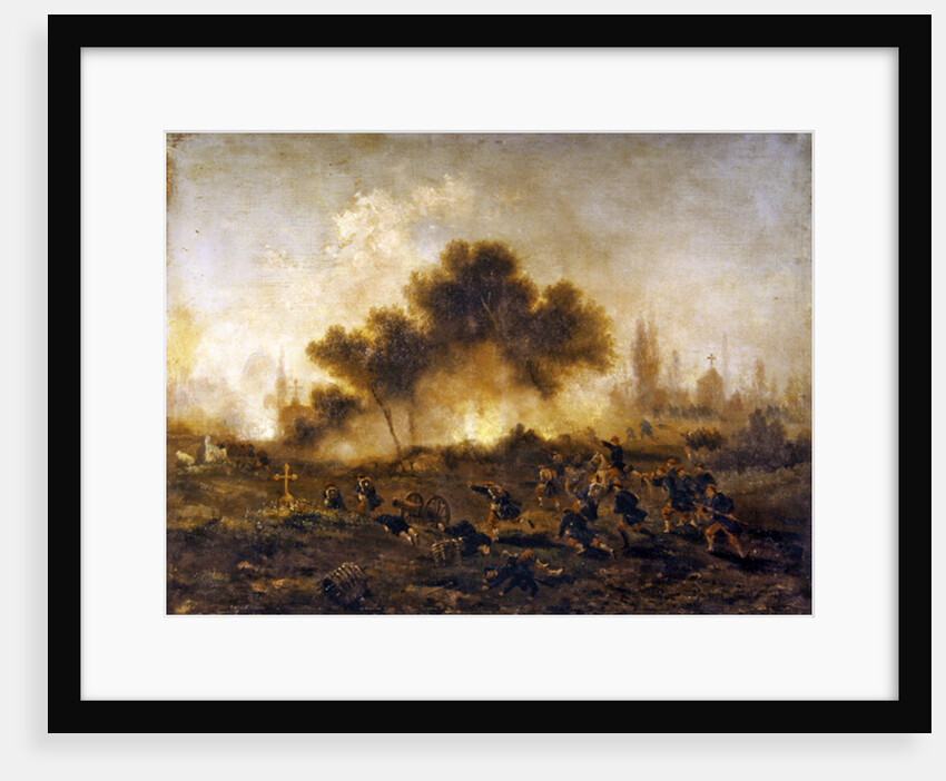 Paris Commune: assault on a cemetery by regular troops and capture of the barricades in May 1871, 1871 by Gustave Clarence Rodolphe Boulanger
