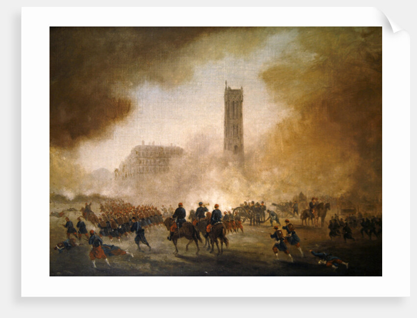 Paris Commune: fighting in front of the Tour Saint-Jacques, 1871 by Gustave Clarence Rodolphe Boulanger