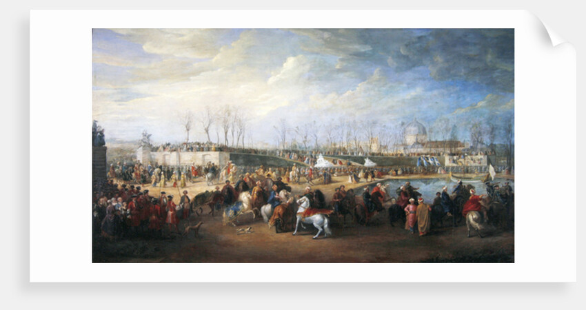 Mehemet Effendi, Turkish ambassador, arrives at the Tuileries on 21st March, 1721, after 1721 by Charles Parrocel