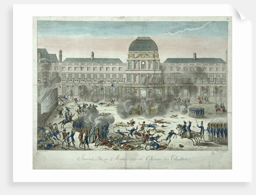 Chateau des Tuileries, 10th August 1792 by G. (after) Texier