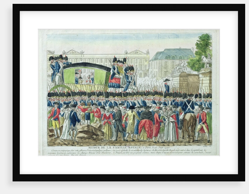 Return of the French Royal Family to Paris on the 25th June 1791 by French School