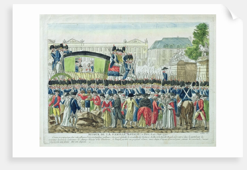 Return of the French Royal Family to Paris on the 25th June 1791 by French School