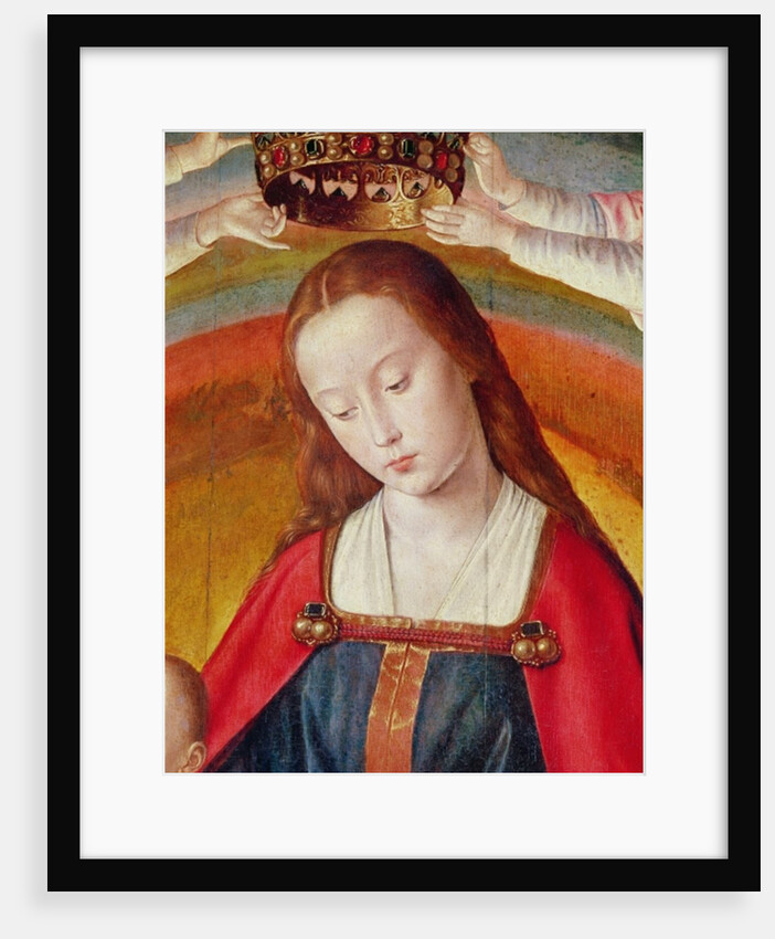 The Virgin Mary with her Crown, detail of the Coronation of the Virgin, centre panel from the Bourbon Altarpiece, c.1498 by (fl.c.1483-c.1529) Master of Moulins