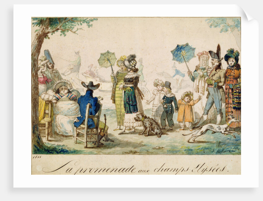 A Walk in the Champ Elysees, 1811 by French School