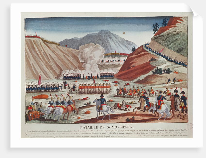 Battle of Somosierra on 30 November 1808 by French School