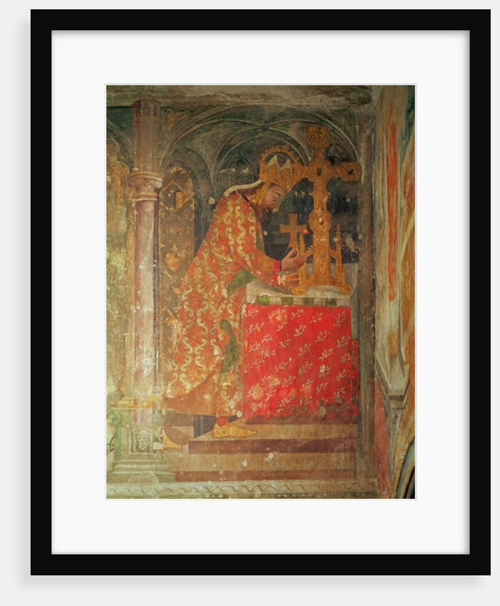 The Holy Roman Emperor Charles IV places the relic of the thorn from the crown of Christ in a reliquary by Nikolaus Wurmser