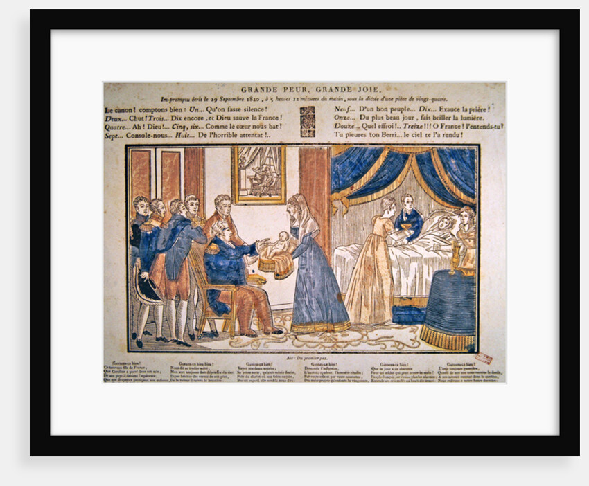 The birth of Henri Charles Ferdinand Marie Dieudonne de France, Duc de Bordeaux, Comte de Chambord on 29 September, 1820 by French School