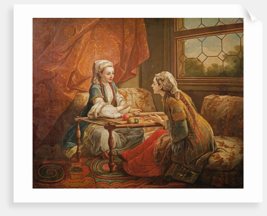 Madame de Pompadour in the role of fortuneteller by Carle van Loo