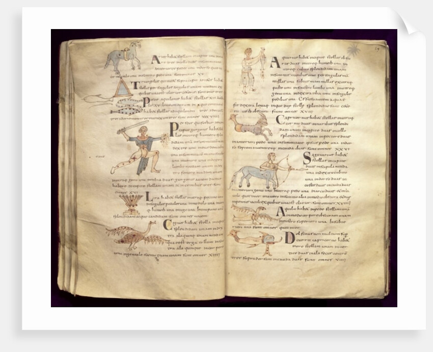 Ms 422 Fol.27v & 29v Path of the moon across the constellations by French School