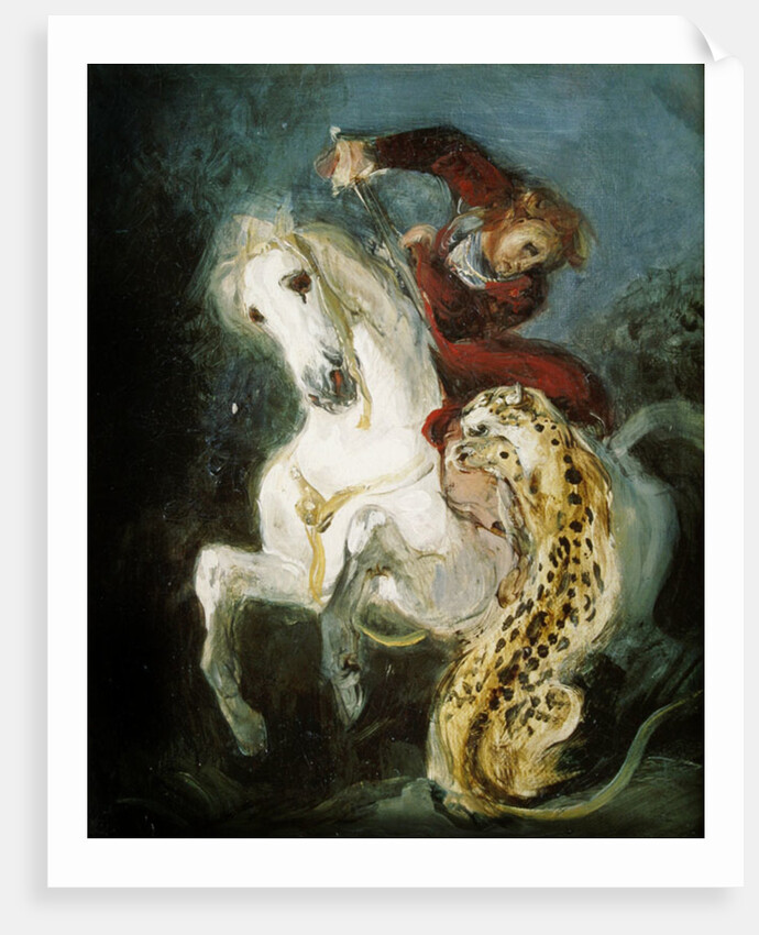 Jaguar Attacking a Horseman, c.1855 by Ferdinand Victor Eugene Delacroix