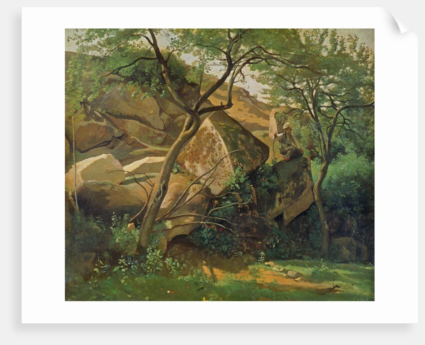 Rocks at Fontainebleau, 1842 by Jean Baptiste Camille Corot
