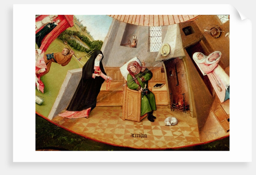 Sloth, detail from the Table of the Seven Deadly Sins and the Four Last Things, c.1480 by Hieronymus Bosch