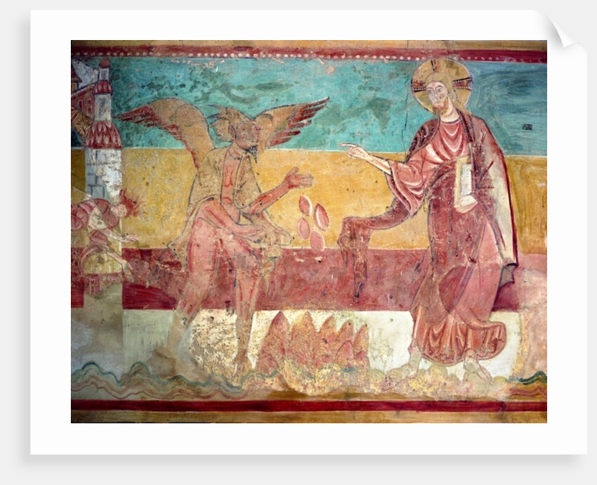 Temptation of Christ in the desert by the devil, 12th century by French School