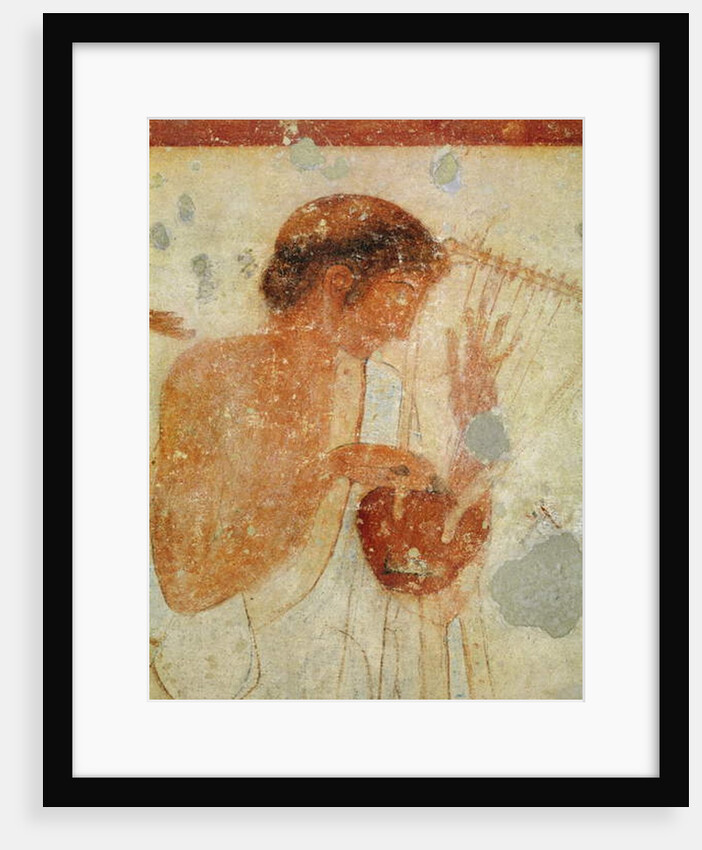 Detail of Musician playing the zither or the lyre by Etruscan