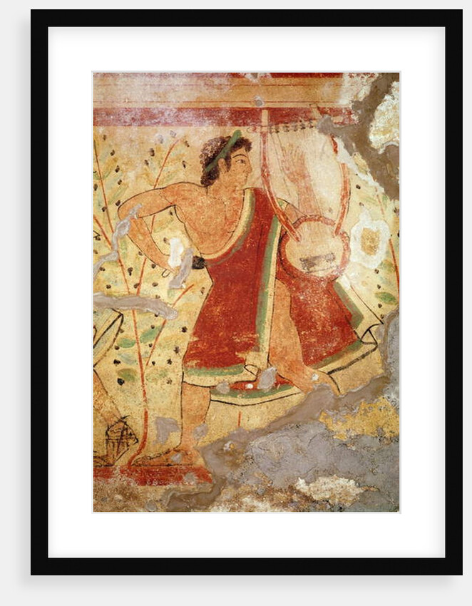 Musician playing the zither by Etruscan