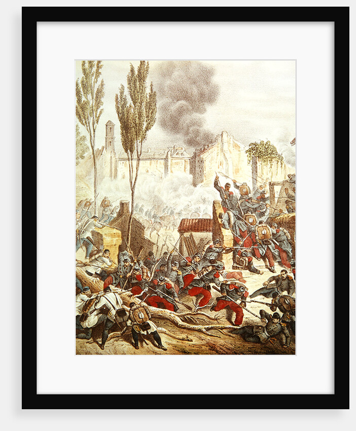 The Piedmontese and The French at the battle of Magenta in 1859 by Italian School