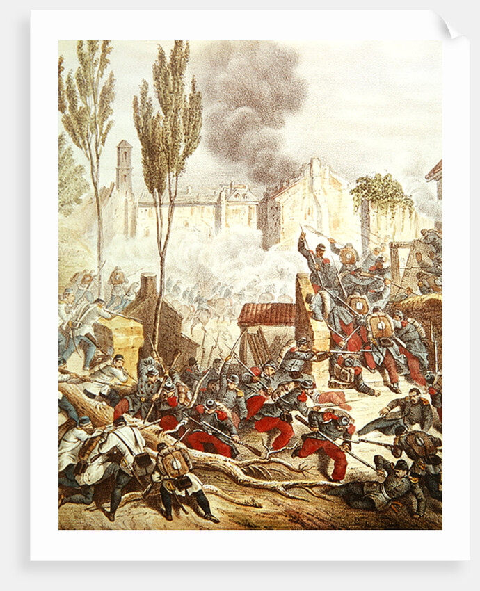 The Piedmontese and The French at the battle of Magenta in 1859 by Italian School