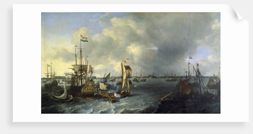 The Port of Amsterdam, view of the Ij, 1666 by Ludolf I Backhuysen