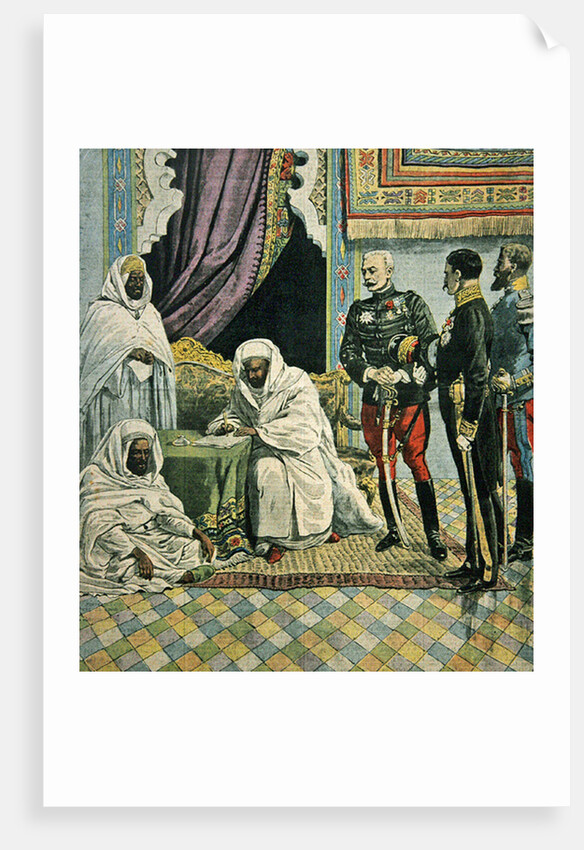 Abdication of Moulay-Hafid, Sultan of Morocco, cover illustration of 'Le Petit Journal', 25 August, 1912 by French School