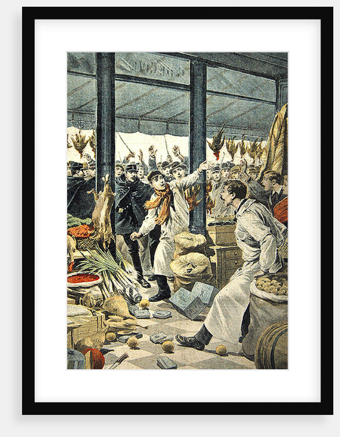 Strike of the grocers, a brawl, title page from 'Le Petit Journal', 8 January 1899 by French School