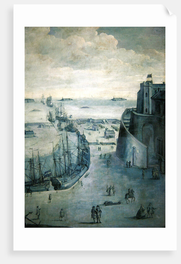 View of the port of Dunkirk and the castle of the Dame de Cassel by French School