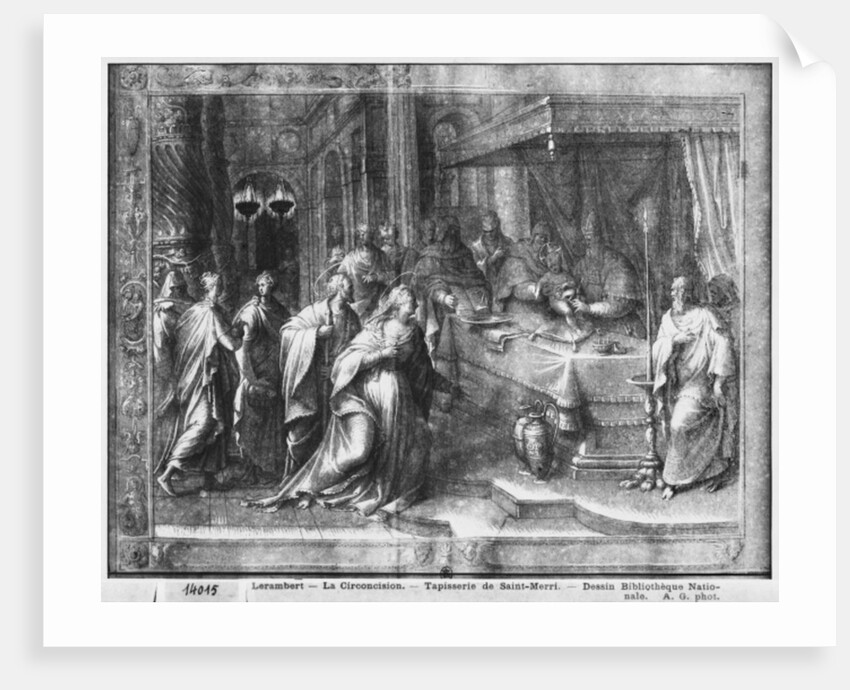 Life of Christ, Circumcision, preparatory study of tapestry cartoon for the Church Saint-Merri in Paris, c.1585-90 by Henri Lerambert
