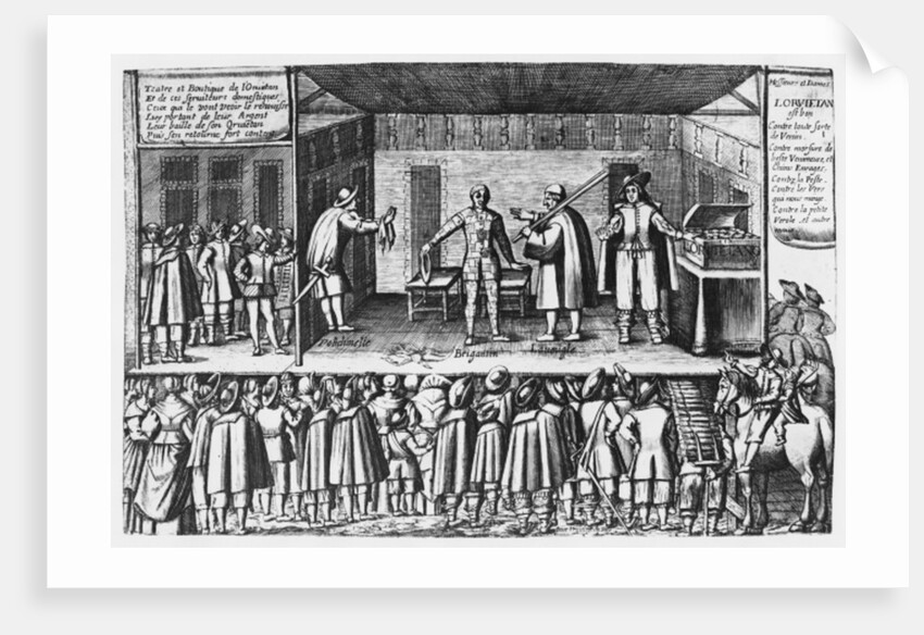 Farce on orvietan sellers at the Saint-Germain fair in Paris, c.1620-30 by French School