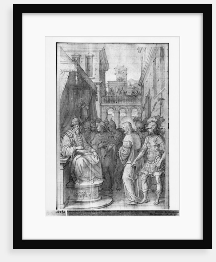 Life of Christ, Christ before Herod, preparatory study of tapestry cartoon for the Church Saint-Merri in Paris, c.1585-90 by Henri Lerambert