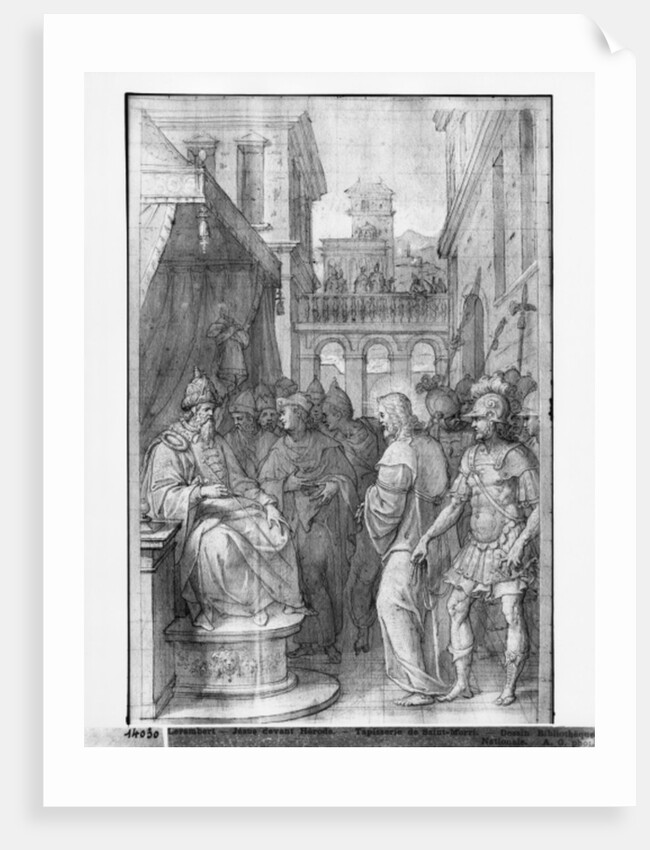 Life of Christ, Christ before Herod, preparatory study of tapestry cartoon for the Church Saint-Merri in Paris, c.1585-90 by Henri Lerambert