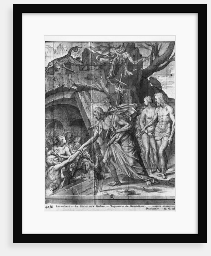 Life of Christ, Christ's Descent into Limbo, preparatory study of tapestry cartoon for the Church Saint-Merri in Paris, c.1585-90 by Henri Lerambert