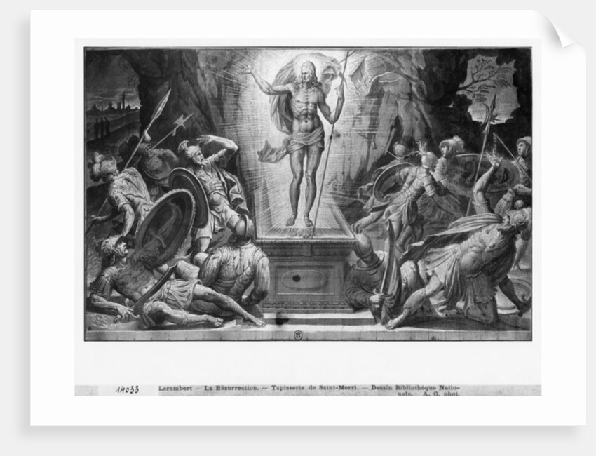 Life of Christ, Resurrection of Christ, preparatory study of tapestry cartoon for the Church Saint-Merri in Paris, c.1585-90 by Henri Lerambert
