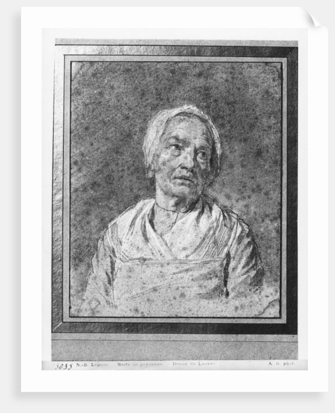 Bust of an old woman with head raised by Nicolas-Bernard Lepicie