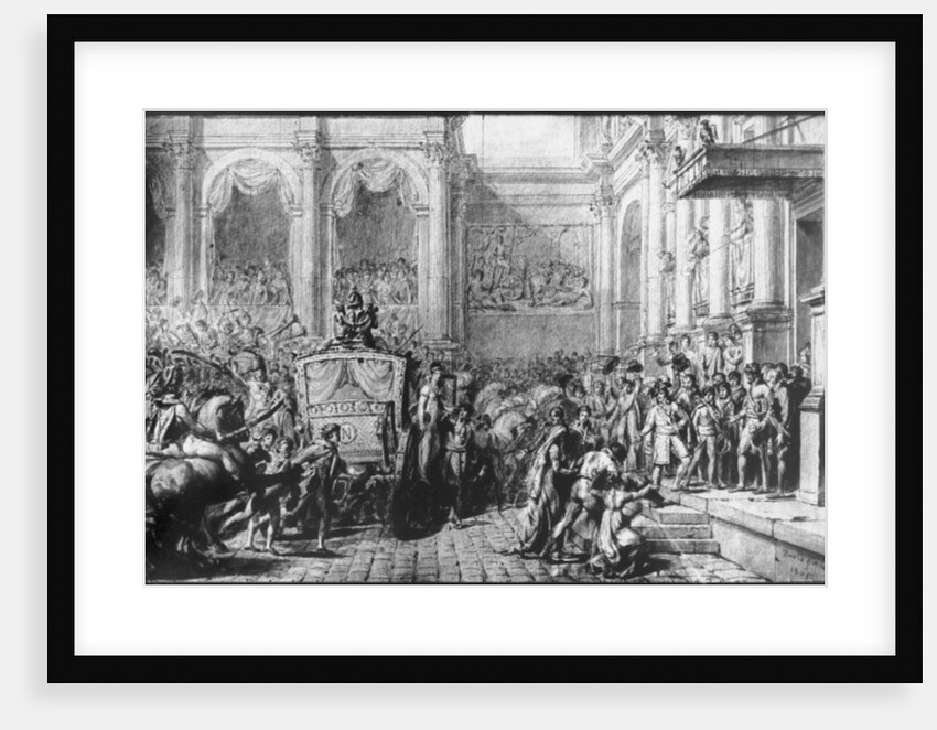 Back from the Consecration, Napoleon arriving at the Hotel de Ville, Paris, 1805 by Jacques Louis David