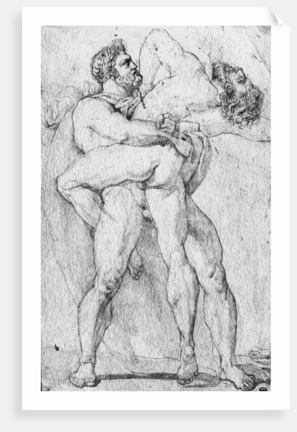 Hercules strangling Antaeus by Louis Charles Auguste Couder