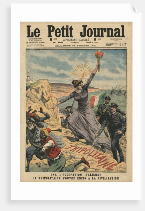 Italy providing civilization to Tripolitania by French School