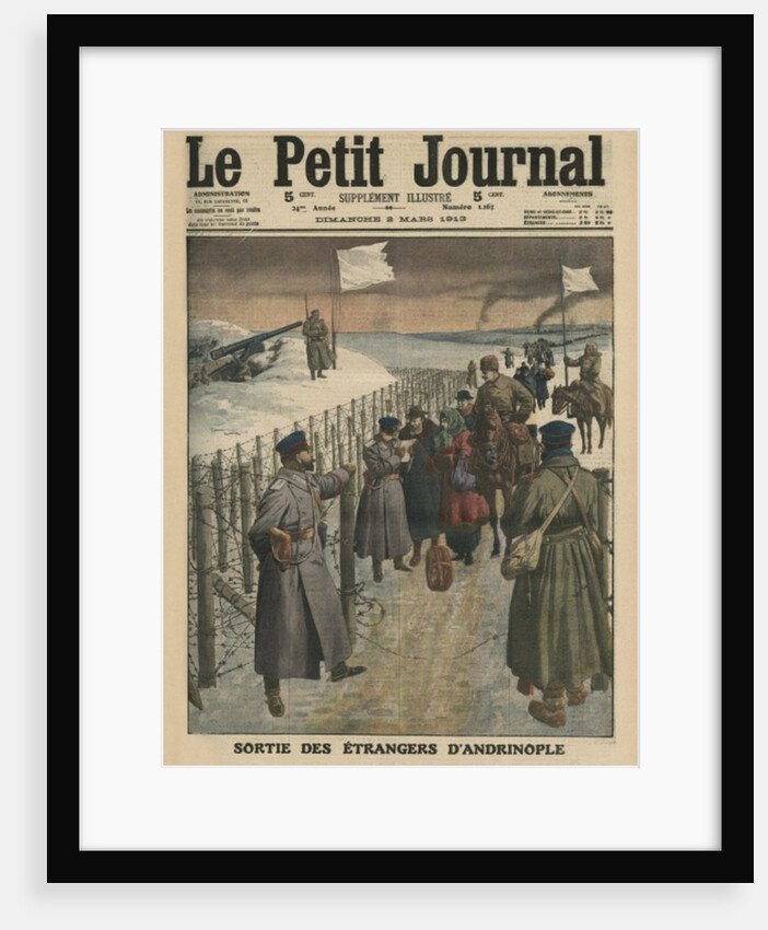 Foreigners coming out of Andrinople, front cover illustration from 'Le Petit Journal', supplement illustre by French School
