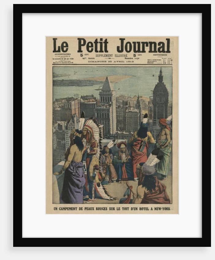 A camp of Redskins on the roof of an hotel at New York by French School