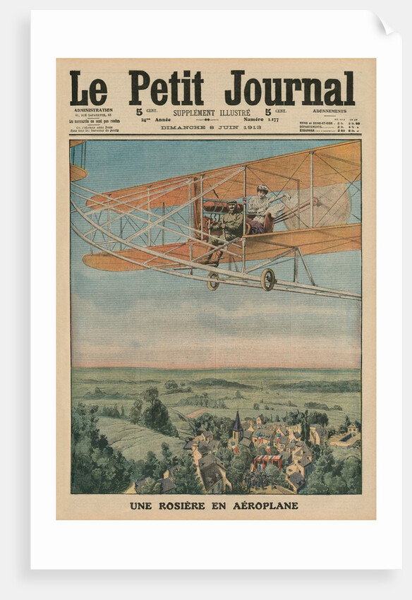 A virtuous maiden on an airplane by French School