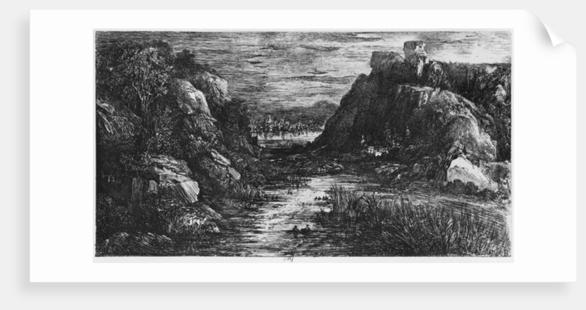 Landscape behind the defile, 1871 by Rodolphe Bresdin