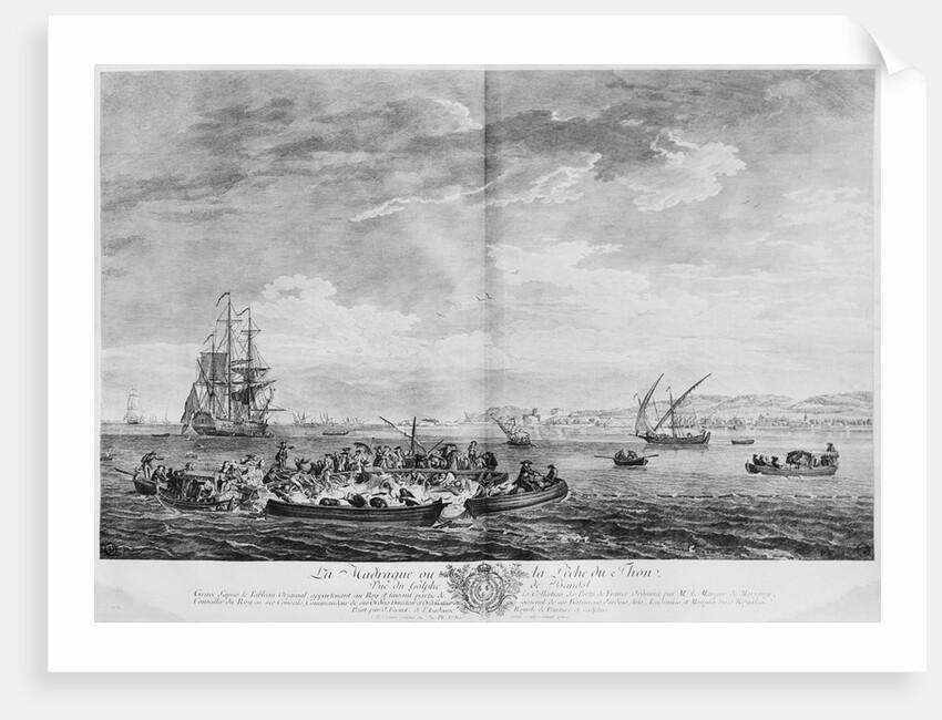 La Madrague or tuna fishing, view of the Bay of Bandol by Claude Joseph (after) Vernet