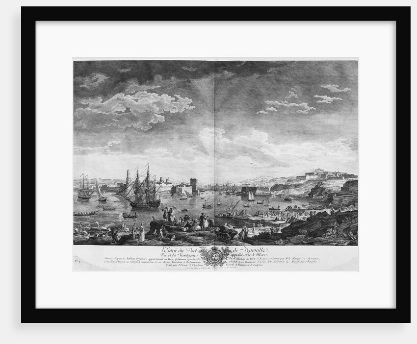 Entrance to the Port of Marseille, seen from the mountain called Tete de More by Claude Joseph (after) Vernet