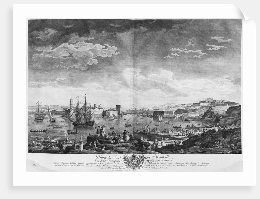 Entrance to the Port of Marseille, seen from the mountain called Tete de More by Claude Joseph (after) Vernet