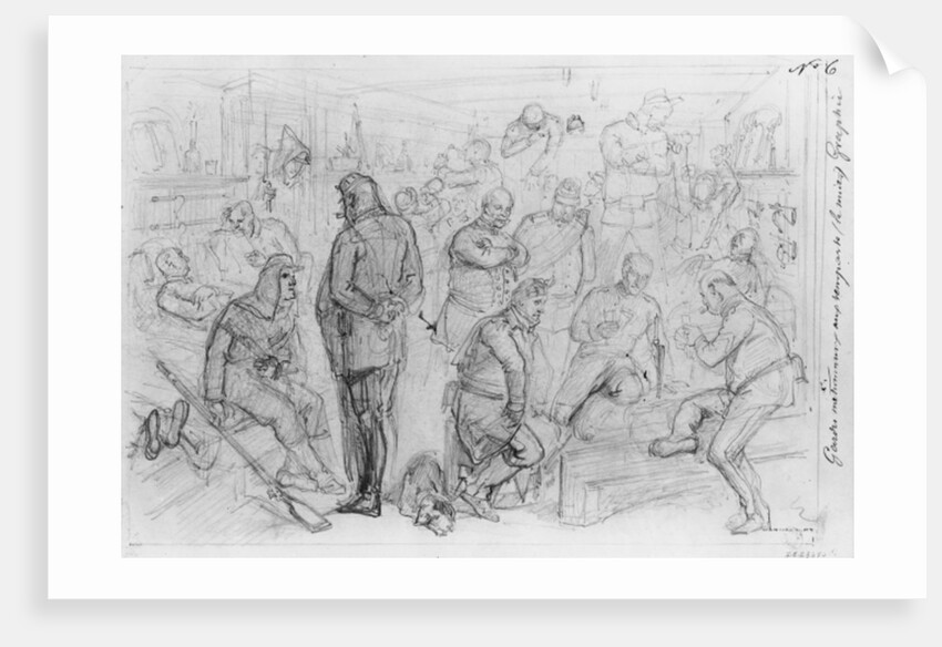 Album of the Siege of Paris, National Guards at the Ramparts at night by Gustave Dore