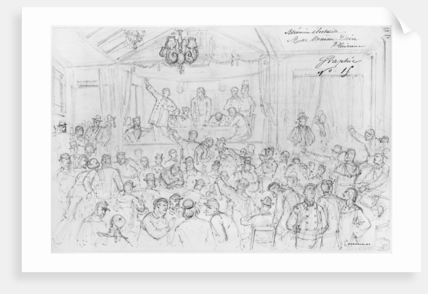 Album of the Siege of Paris, Election meeting rue Maison Dieu, Plaisance by Gustave Dore