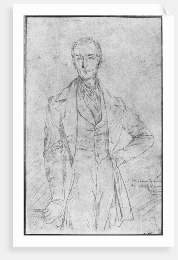 Portrait of Alphonse de Lamartine, 1844 by Theodore Chasseriau