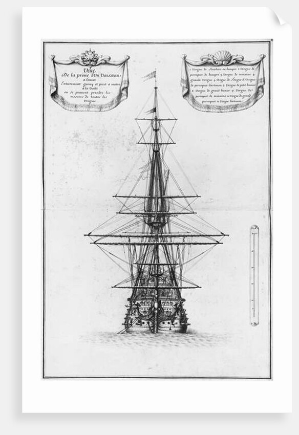 row of a vessel at anchor by French School